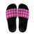Pink Hawaiian Quilt Slide Sandals Hawaii Pineapple Monstera Palaka Motifs - Polynesian Pride