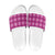 Pink Hawaiian Quilt Slide Sandals Hawaii Pineapple Monstera Palaka Motifs - Polynesian Pride