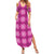 Pink Hawaiian Quilt Summer Maxi Dress Hawaii Pineapple Monstera Palaka Motifs - Polynesian Pride