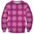Pink Hawaiian Quilt Sweatshirt Hawaii Pineapple Monstera Palaka Motifs - Polynesian Pride