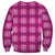 Pink Hawaiian Quilt Sweatshirt Hawaii Pineapple Monstera Palaka Motifs - Polynesian Pride