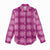 Pink Hawaiian Quilt Women Casual Shirt Hawaii Pineapple Monstera Palaka Motifs - Polynesian Pride