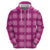 Pink Hawaiian Quilt Zip Hoodie Hawaii Pineapple Monstera Palaka Motifs - Polynesian Pride