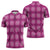 Pink Hawaiian Quilt Zipper Polo Shirt Hawaii Pineapple Monstera Palaka Motifs - Polynesian Pride