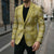 Yellow Hawaiian Quilt Blazer Hawaii Pineapple Monstera Palaka Motifs - Polynesian Pride