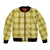Yellow Hawaiian Quilt Bomber Jacket Hawaii Pineapple Monstera Palaka Motifs - Polynesian Pride