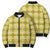 Yellow Hawaiian Quilt Bomber Puffer Jacket Hawaii Pineapple Monstera Palaka Motifs - Polynesian Pride