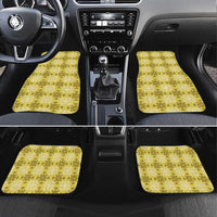 Yellow Hawaiian Quilt Car Mats Hawaii Pineapple Monstera Palaka Motifs - Polynesian Pride