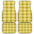 Yellow Hawaiian Quilt Car Mats Hawaii Pineapple Monstera Palaka Motifs - Polynesian Pride