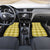 Yellow Hawaiian Quilt Car Mats Hawaii Pineapple Monstera Palaka Motifs - Polynesian Pride