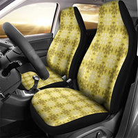 Yellow Hawaiian Quilt Car Seat Cover Hawaii Pineapple Monstera Palaka Motifs - Polynesian Pride