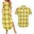 Yellow Hawaiian Quilt Couples Matching Summer Maxi Dress and Hawaiian Shirt Hawaii Pineapple Monstera Palaka Motifs - Polynesian Pride