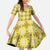 Yellow Hawaiian Quilt Family Matching Off Shoulder Maxi Dress and Hawaiian Shirt Hawaii Pineapple Monstera Palaka Motifs - Polynesian Pride