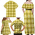 Yellow Hawaiian Quilt Family Matching Off Shoulder Maxi Dress and Hawaiian Shirt Hawaii Pineapple Monstera Palaka Motifs - Polynesian Pride