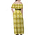 Yellow Hawaiian Quilt Family Matching Off Shoulder Maxi Dress and Hawaiian Shirt Hawaii Pineapple Monstera Palaka Motifs - Polynesian Pride