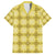 Yellow Hawaiian Quilt Family Matching Short Sleeve Bodycon Dress and Hawaiian Shirt Hawaii Pineapple Monstera Palaka Motifs - Polynesian Pride