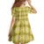Yellow Hawaiian Quilt Family Matching Summer Maxi Dress and Hawaiian Shirt Hawaii Pineapple Monstera Palaka Motifs - Polynesian Pride