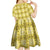 Yellow Hawaiian Quilt Kid Short Sleeve Dress Hawaii Pineapple Monstera Palaka Motifs - Polynesian Pride