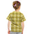 Yellow Hawaiian Quilt Kid T Shirt Hawaii Pineapple Monstera Palaka Motifs - Polynesian Pride