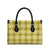 Yellow Hawaiian Quilt Leather Bag Hawaii Pineapple Monstera Palaka Motifs - Polynesian Pride