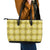 Yellow Hawaiian Quilt Leather Tote Bag Hawaii Pineapple Monstera Palaka Motifs - Polynesian Pride