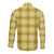 Yellow Hawaiian Quilt Long Sleeve Button Shirt Hawaii Pineapple Monstera Palaka Motifs - Polynesian Pride
