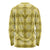 Yellow Hawaiian Quilt Long Sleeve Shirt Hawaii Pineapple Monstera Palaka Motifs - Polynesian Pride