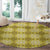 Yellow Hawaiian Quilt Round Carpet Hawaii Pineapple Monstera Palaka Motifs - Polynesian Pride