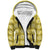 Yellow Hawaiian Quilt Sherpa Hoodie Hawaii Pineapple Monstera Palaka Motifs - Polynesian Pride