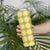 Yellow Hawaiian Quilt Skinny Tumbler Hawaii Pineapple Monstera Palaka Motifs - Polynesian Pride