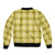 Yellow Hawaiian Quilt Sleeve Zip Bomber Jacket Hawaii Pineapple Monstera Palaka Motifs - Polynesian Pride