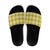 Yellow Hawaiian Quilt Slide Sandals Hawaii Pineapple Monstera Palaka Motifs - Polynesian Pride