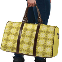 Yellow Hawaiian Quilt Travel Bag Hawaii Pineapple Monstera Palaka Motifs - Polynesian Pride