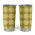 Yellow Hawaiian Quilt Tumbler Cup Hawaii Pineapple Monstera Palaka Motifs - Polynesian Pride