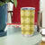 Yellow Hawaiian Quilt Tumbler Cup Hawaii Pineapple Monstera Palaka Motifs - Polynesian Pride