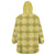 Yellow Hawaiian Quilt Wearable Blanket Hoodie Hawaii Pineapple Monstera Palaka Motifs - Polynesian Pride
