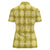 Yellow Hawaiian Quilt Women Polo Shirt Hawaii Pineapple Monstera Palaka Motifs - Polynesian Pride