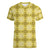 Yellow Hawaiian Quilt Women V-Neck T-Shirt Hawaii Pineapple Monstera Palaka Motifs - Polynesian Pride