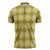 Yellow Hawaiian Quilt Zipper Polo Shirt Hawaii Pineapple Monstera Palaka Motifs - Polynesian Pride