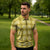 Yellow Hawaiian Quilt Zipper Polo Shirt Hawaii Pineapple Monstera Palaka Motifs - Polynesian Pride