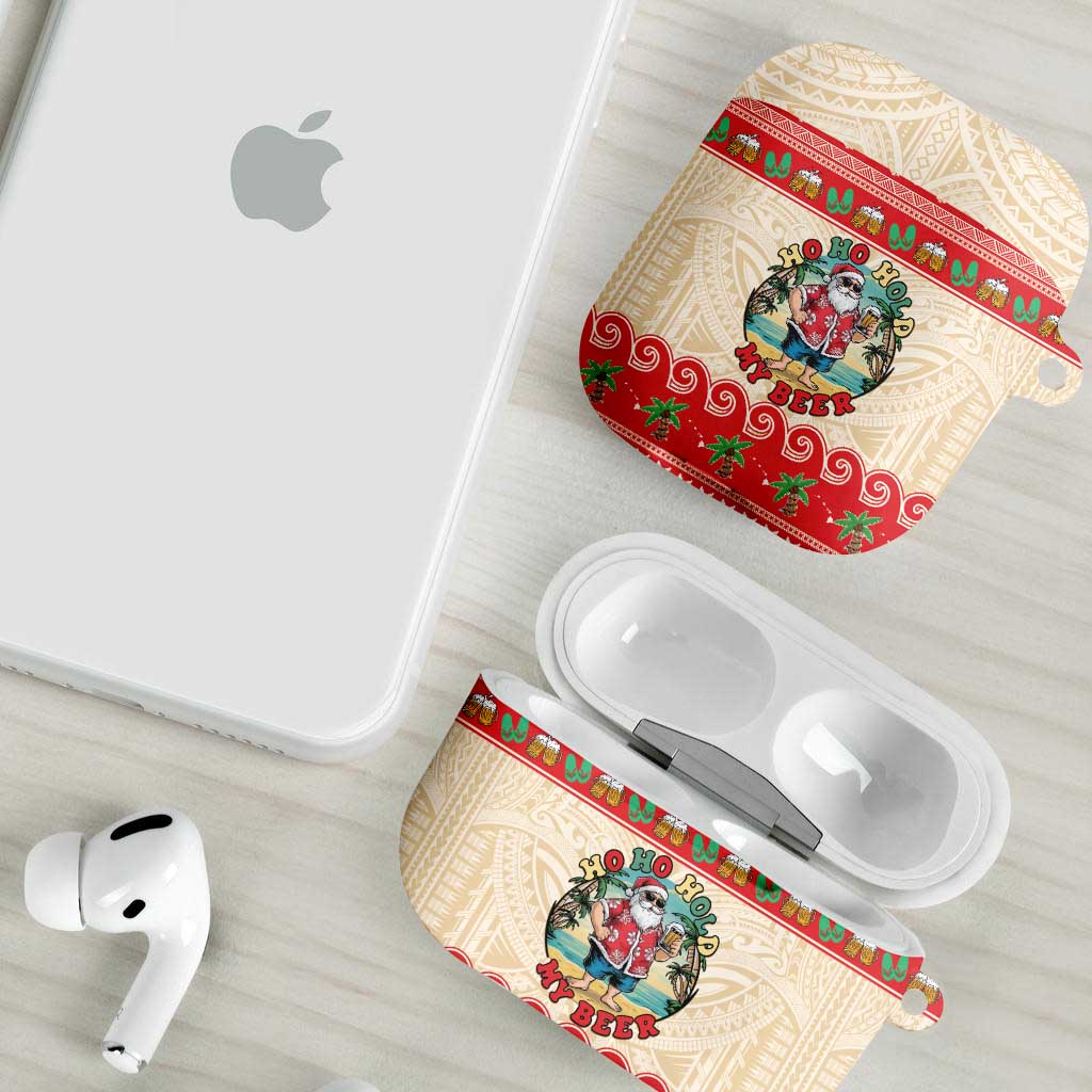 Mele Kalikimaka Hawaii AirPods Case Funny Beer-Loving Santa Hawaiian Tropical - Polynesian Pride