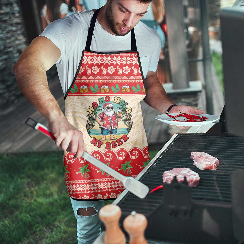 Mele Kalikimaka Hawaii Apron Funny Beer-Loving Santa Hawaiian Tropical - Polynesian Pride