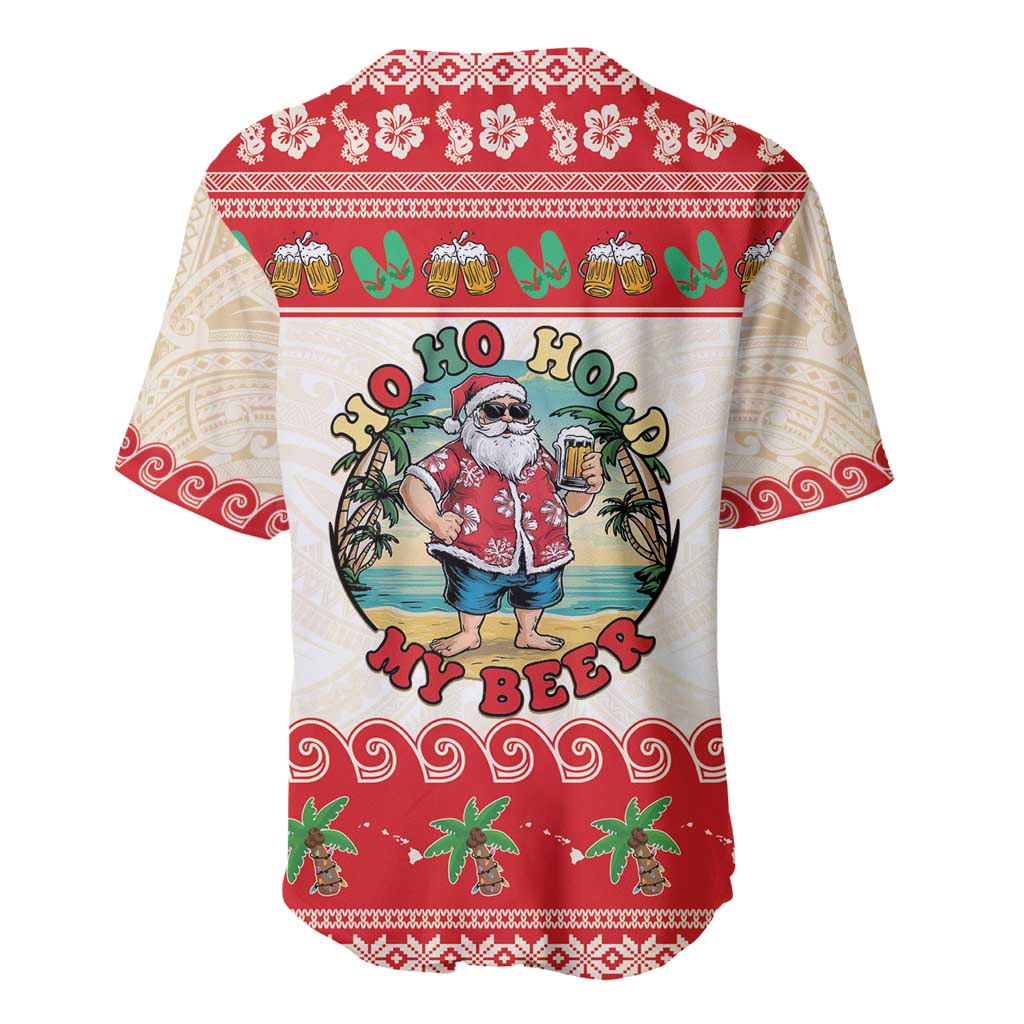 Mele Kalikimaka Hawaii Baseball Jersey Funny Beer-Loving Santa Hawaiian Tropical - Polynesian Pride