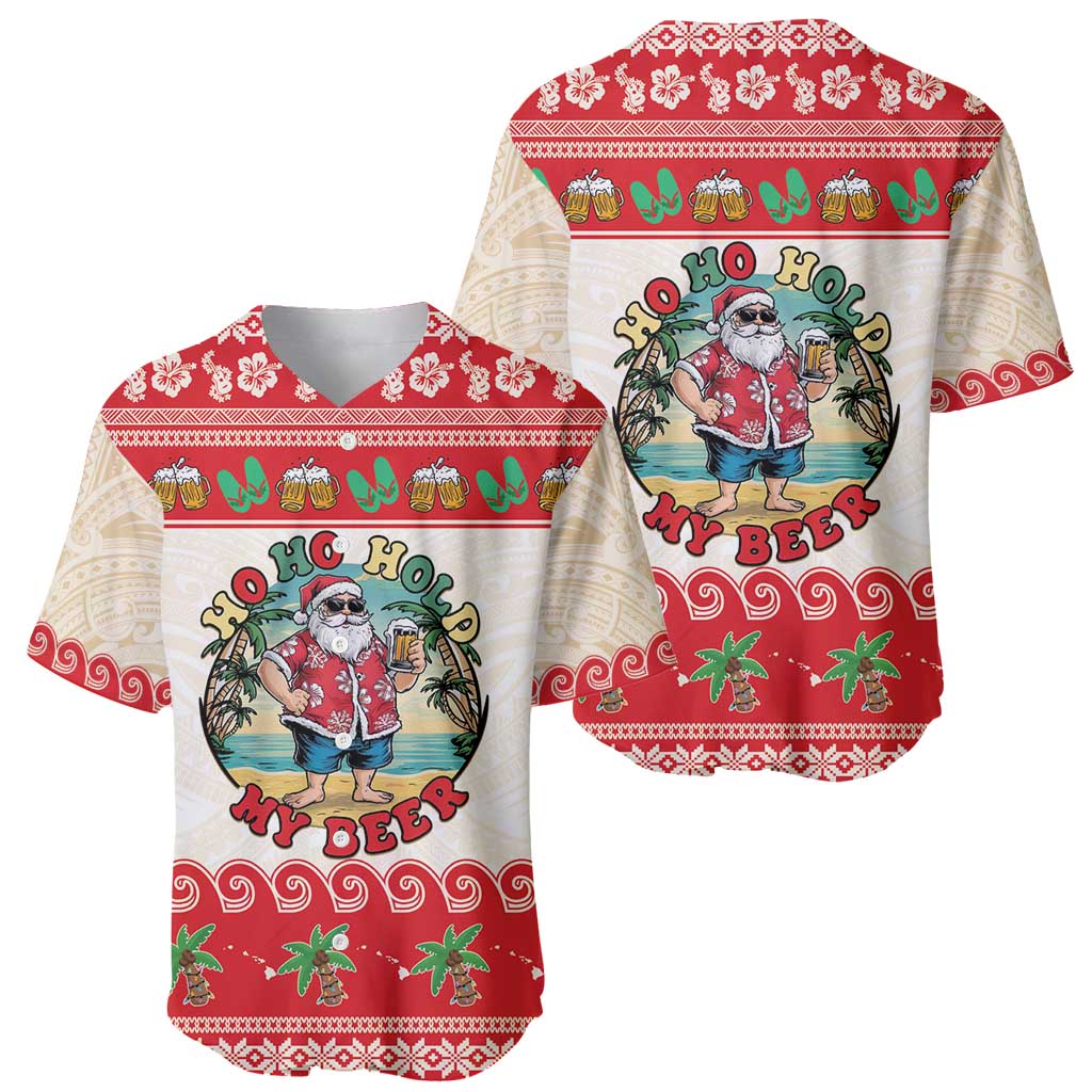 Mele Kalikimaka Hawaii Baseball Jersey Funny Beer-Loving Santa Hawaiian Tropical - Polynesian Pride