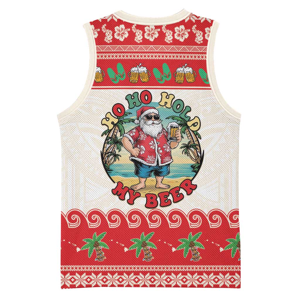 Mele Kalikimaka Hawaii Basketball Jersey Funny Beer-Loving Santa Hawaiian Tropical - Polynesian Pride