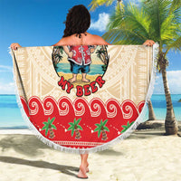 Mele Kalikimaka Hawaii Beach Blanket Funny Beer-Loving Santa Hawaiian Tropical - Polynesian Pride