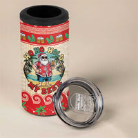 Mele Kalikimaka Hawaii 4 in 1 Can Cooler Tumbler Funny Beer-Loving Santa Hawaiian Tropical - Polynesian Pride