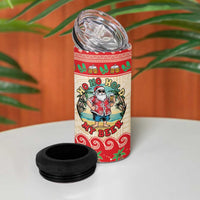 Mele Kalikimaka Hawaii 4 in 1 Can Cooler Tumbler Funny Beer-Loving Santa Hawaiian Tropical - Polynesian Pride