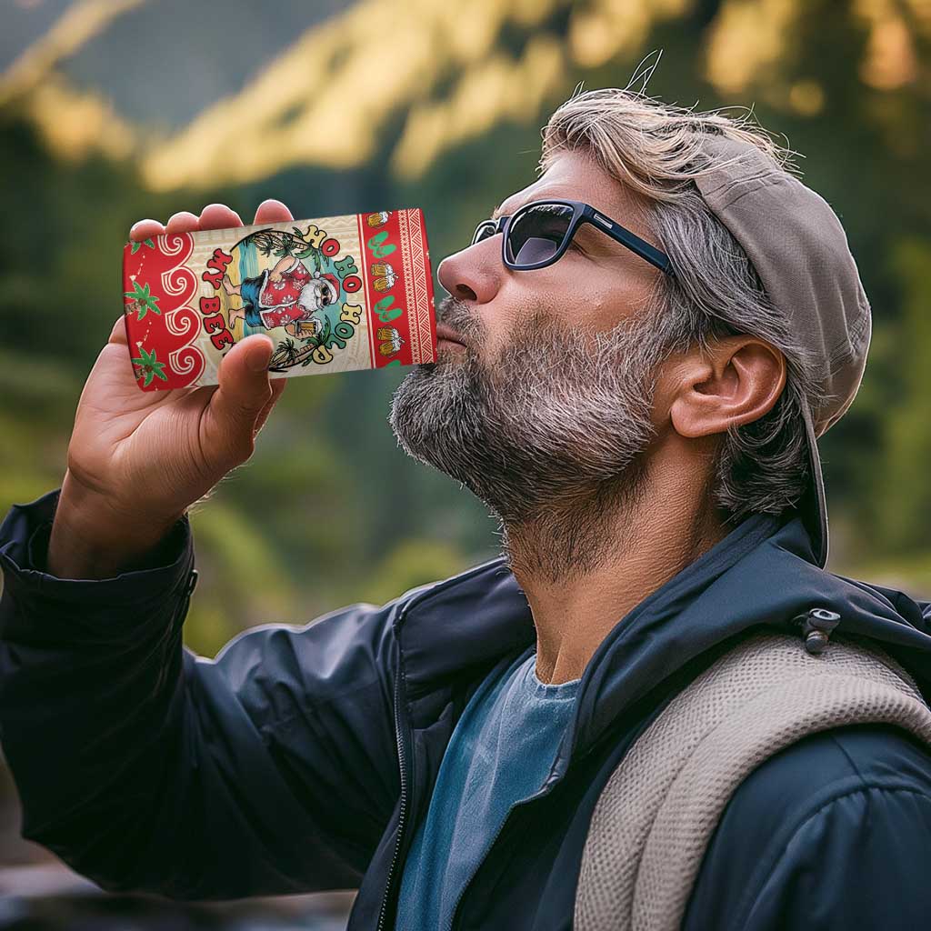 Mele Kalikimaka Hawaii 4 in 1 Can Cooler Tumbler Funny Beer-Loving Santa Hawaiian Tropical - Polynesian Pride