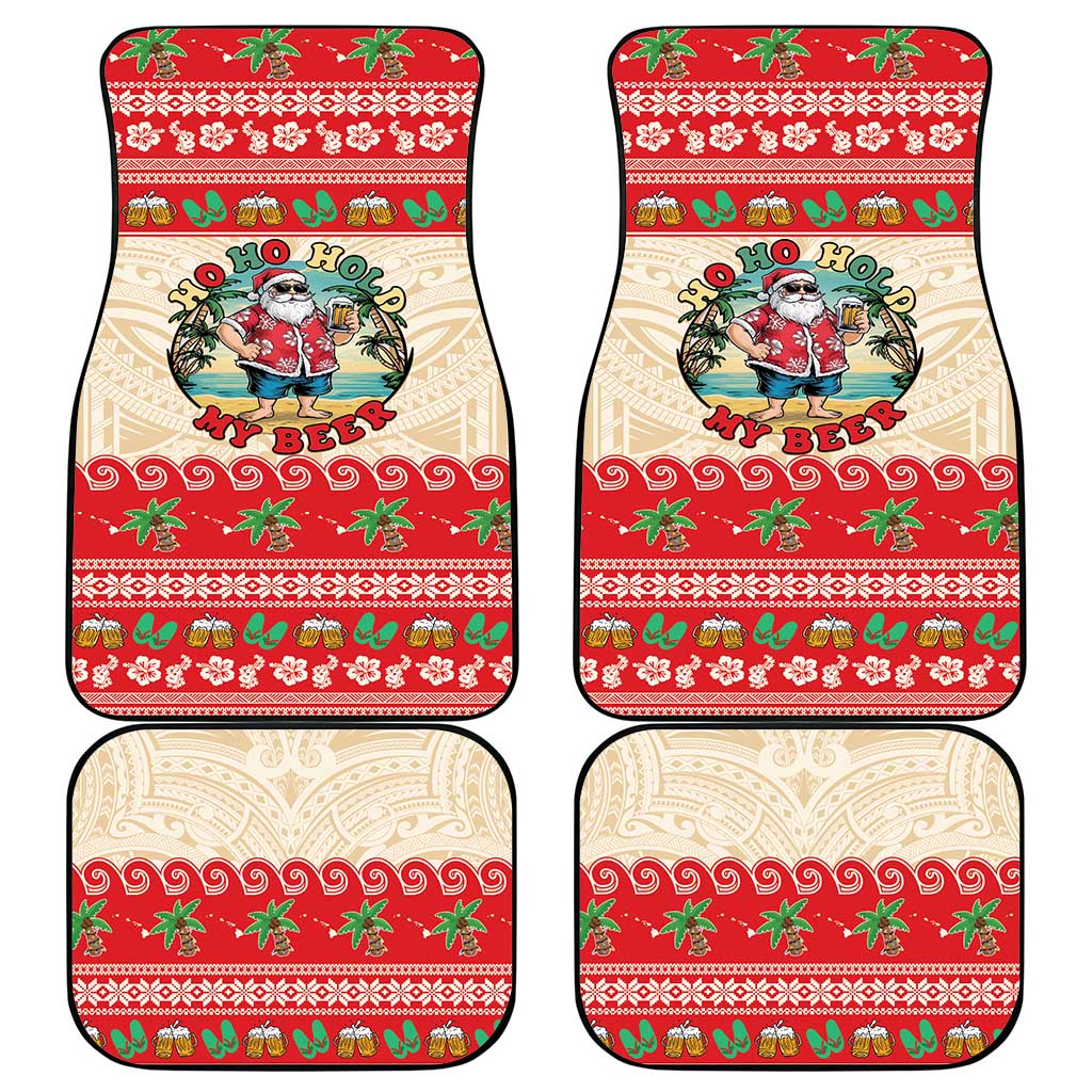 Mele Kalikimaka Hawaii Car Mats Funny Beer-Loving Santa Hawaiian Tropical - Polynesian Pride